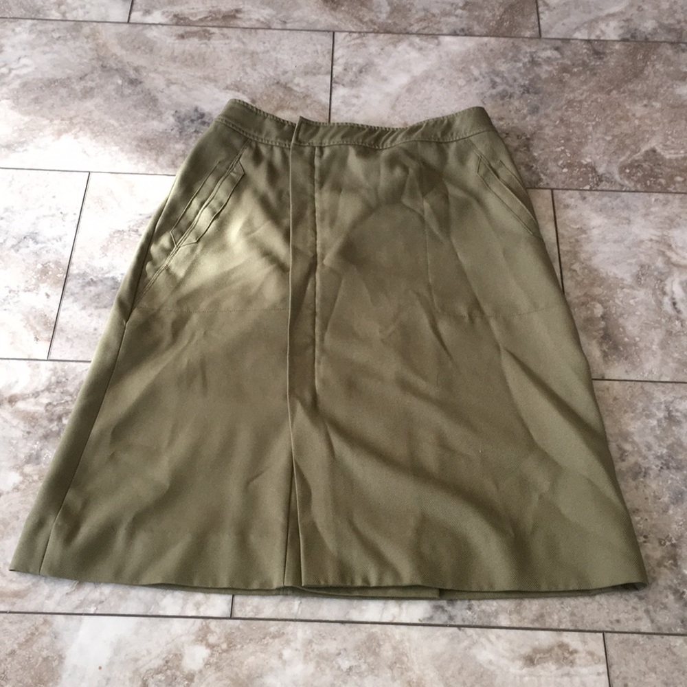 J.crew olive green pocketd A line skirt